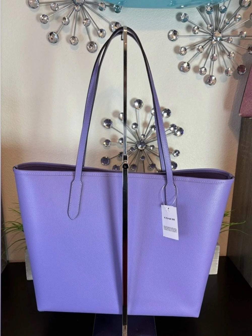 Coach Purple Lavender Pebbled Leather Tote